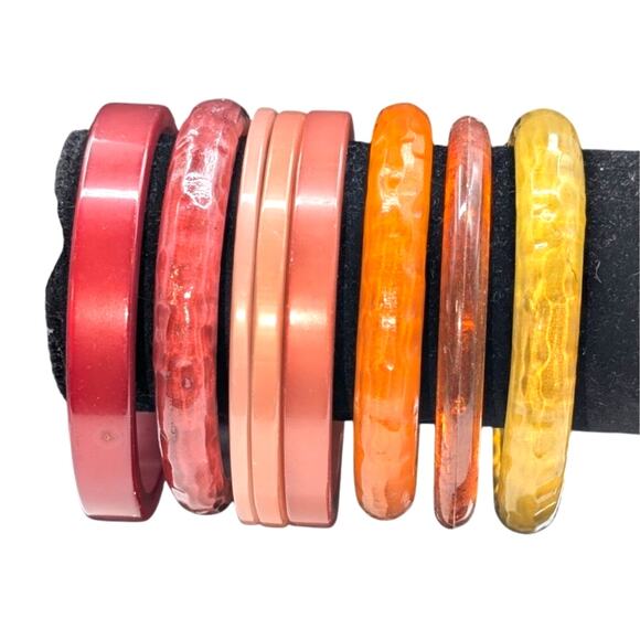Stack of Eight Fall Colors Bangle Bracelets - Picture 4 of 4